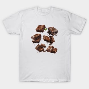 Brownie Pattern Chocolate Kawaii Sweet Breakfast Yummy Salted Vintage T-Shirt